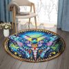 Colorful Butterfly 1 Round Carpet Floor Rug Living Room Bedroom Decor Round Area Rug Carpet