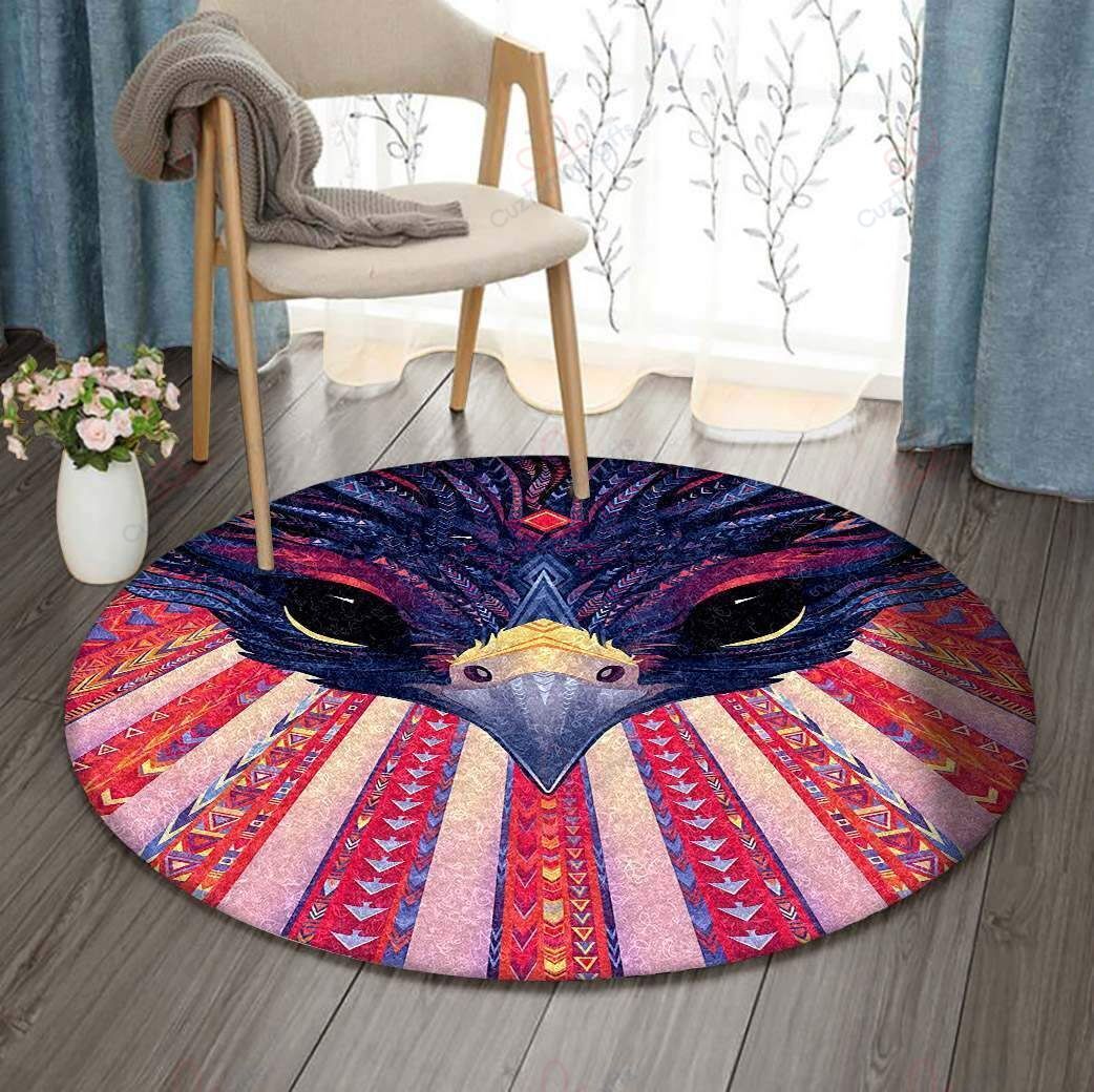 Colorful Eagle Round Carpet Floor Rug Living Room Bedroom Decor Round Area Rug Carpet