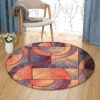 Colorful Geometric 1 Round Carpet Floor Rug Living Room Bedroom Decor Round Area Rug Carpet