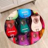 Colorful Guitar Round Carpet Floor Rug Living Room Bedroom Decor Round Area Rug Carpet