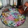 Colorful Mandala Round Carpet Floor Rug Living Room Bedroom Decor Round Area Rug Carpet