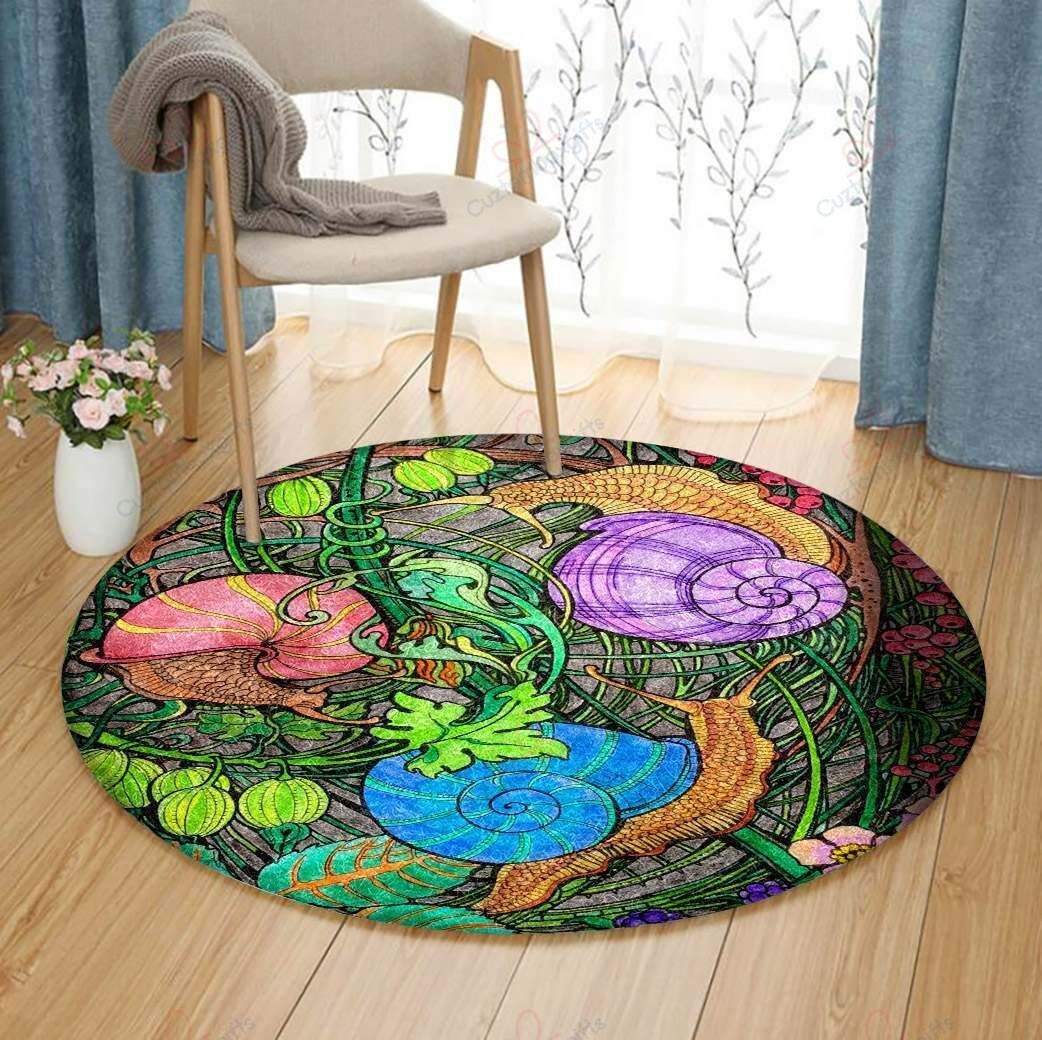Colorful Snail Round Carpet Floor Rug Living Room Bedroom Decor Round Area Rug Carpet Colorful Snail Round Carpet Floor Rug Living Room Bedroom Decor Round Area Rug Carpet