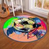 Colorful Soccer Round Carpet Floor Rug Living Room Bedroom Decor Round Area Rug Carpet