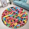 Colorful Soft Candy Round Carpet Floor Rug Living Room Bedroom Decor Round Area Rug Carpet