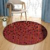 Colorful Squares Round Carpet Floor Rug Living Room Bedroom Decor Round Area Rug Carpet