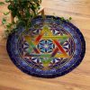 Colorful Star Of David Round Carpet Floor Rug Living Room Bedroom Decor Round Area Rug Carpet