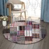 Colorful Striped Round Carpet Floor Rug Living Room Bedroom Decor Round Area Rug Carpet