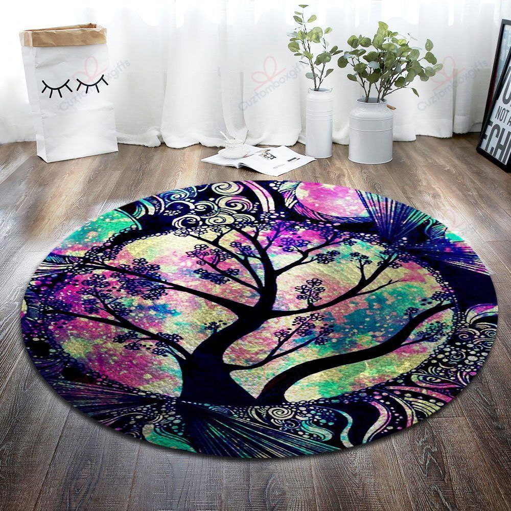Colorful Tree Round Carpet Floor Rug Living Room Bedroom Decor Round Area Rug Carpet Colorful Tree Round Carpet Floor Rug Living Room Bedroom Decor Round Area Rug Carpet
