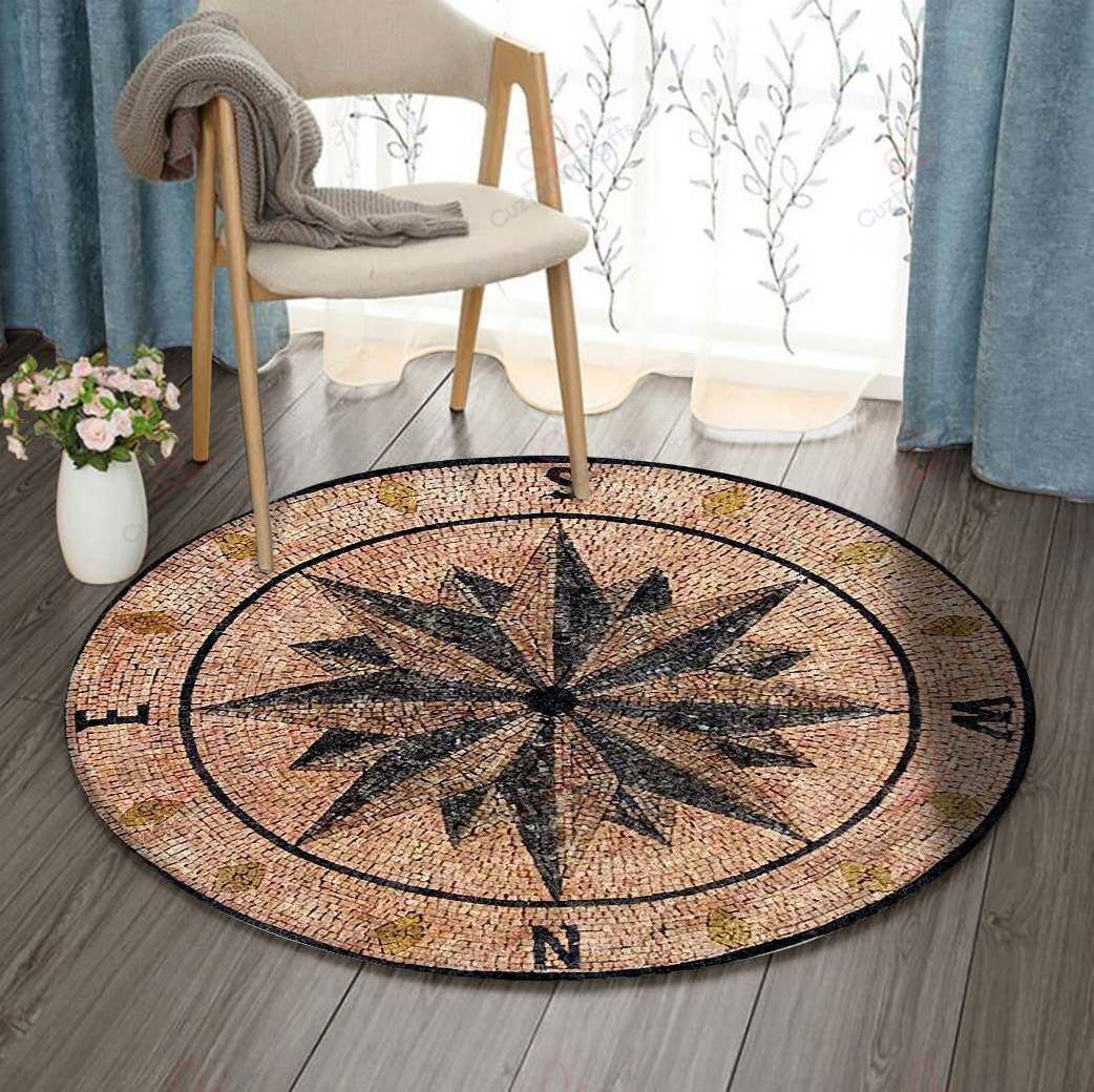 Compass Needle Round Carpet Floor Rug Living Room Bedroom Decor Round Area Rug Carpet Compass Needle Round Carpet Floor Rug Living Room Bedroom Decor Round Area Rug Carpet