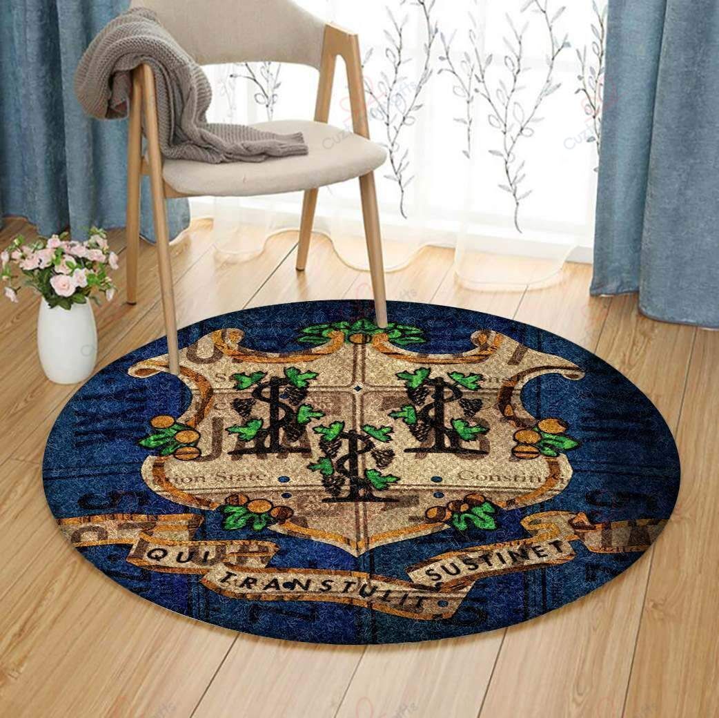 Connecticut State Round Carpet Floor Rug Living Room Bedroom Decor Round Area Rug Carpet Connecticut State Round Carpet Floor Rug Living Room Bedroom Decor Round Area Rug Carpet