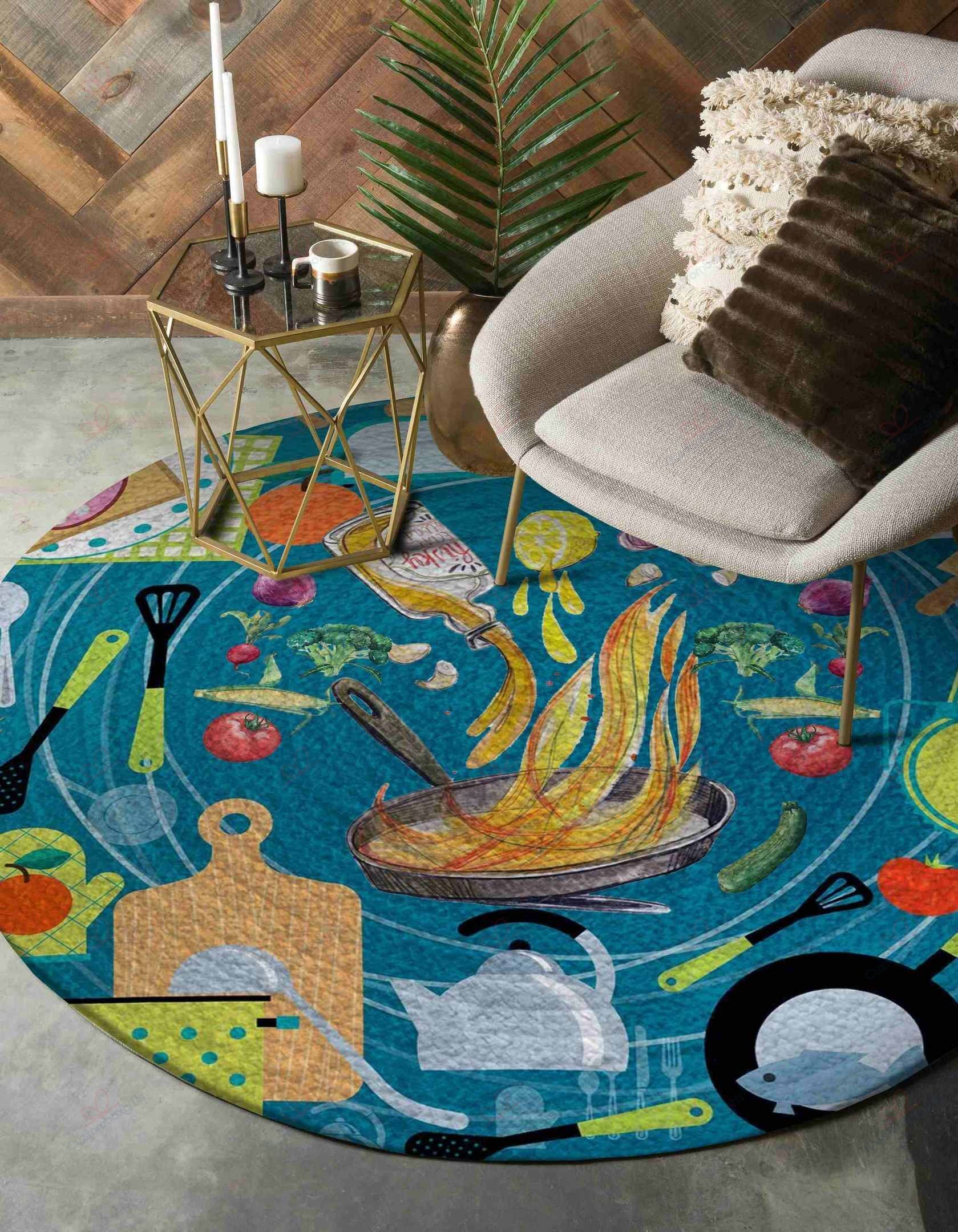 Cooking Life Round Carpet Floor Rug Living Room Bedroom Decor Round Area Rug Carpet Cooking Life Round Carpet Floor Rug Living Room Bedroom Decor Round Area Rug Carpet