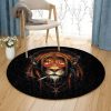 Cool Lion Round Carpet Floor Rug Living Room Bedroom Decor Round Area Rug Carpet