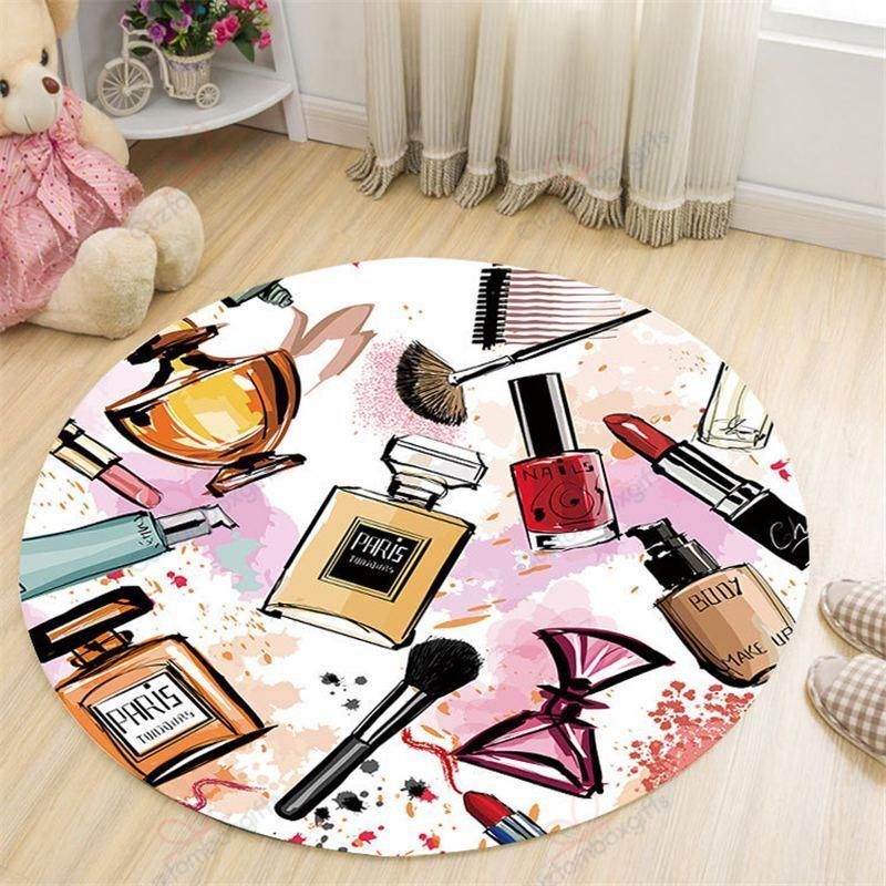 Cosmetics For Beautiful Round Carpet Floor Rug Living Room Bedroom Decor Round Area Rug Carpet Cosmetics For Beautiful Round Carpet Floor Rug Living Room Bedroom Decor Round Area Rug Carpet