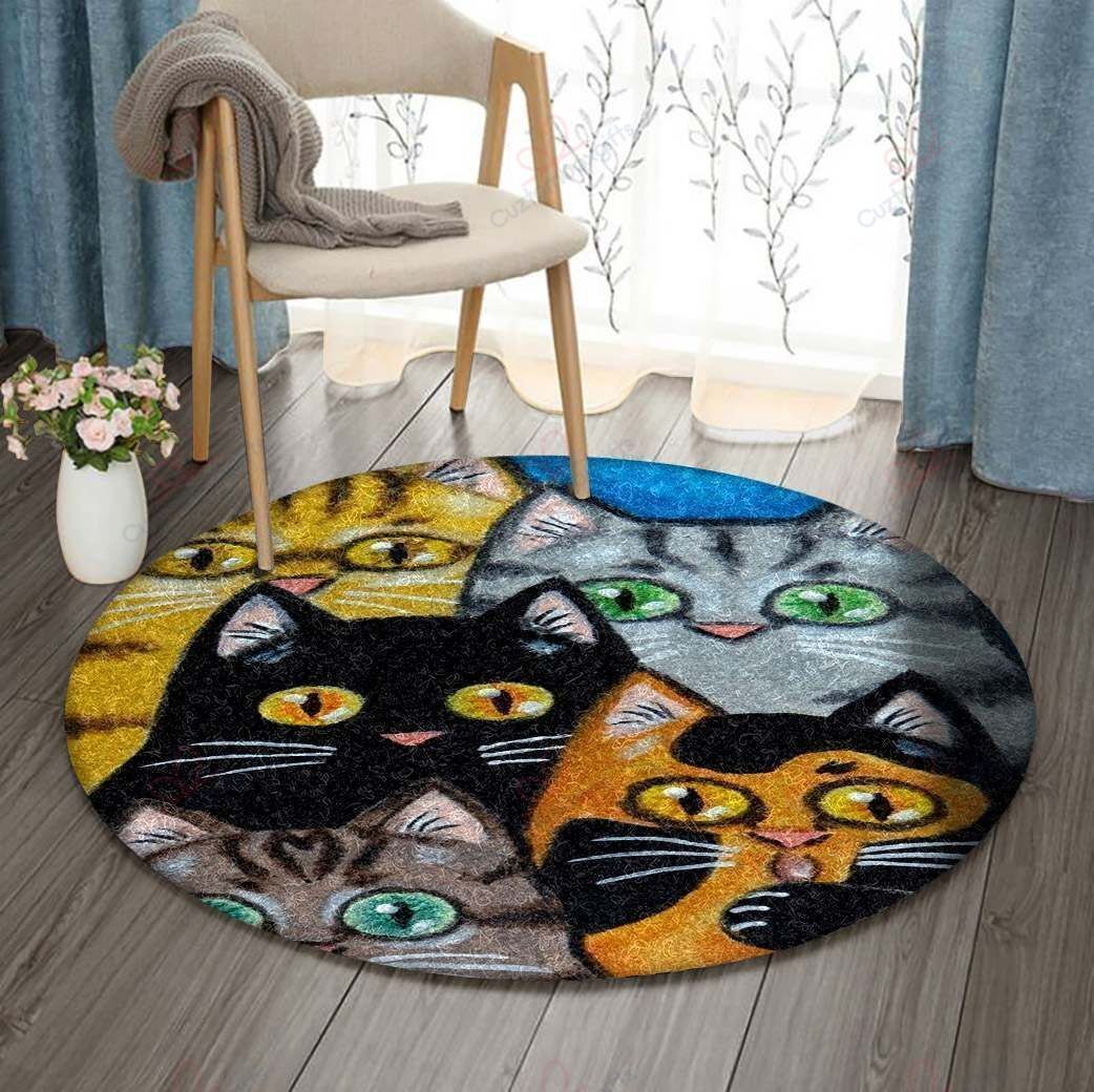 Cute Cats 1 Round Carpet Floor Rug Living Room Bedroom Decor Round Area Rug Carpet Cute Cats 1 Round Carpet Floor Rug Living Room Bedroom Decor Round Area Rug Carpet