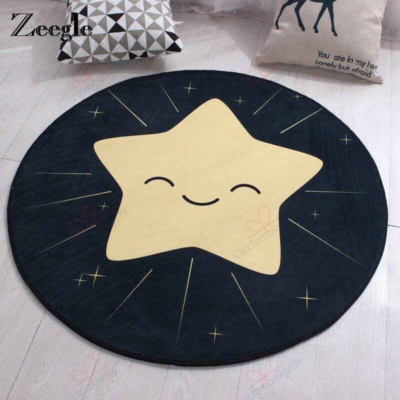 Cute Star Round Carpet Floor Rug Living Room Bedroom Decor Round Area Rug Carpet Cute Star Round Carpet Floor Rug Living Room Bedroom Decor Round Area Rug Carpet