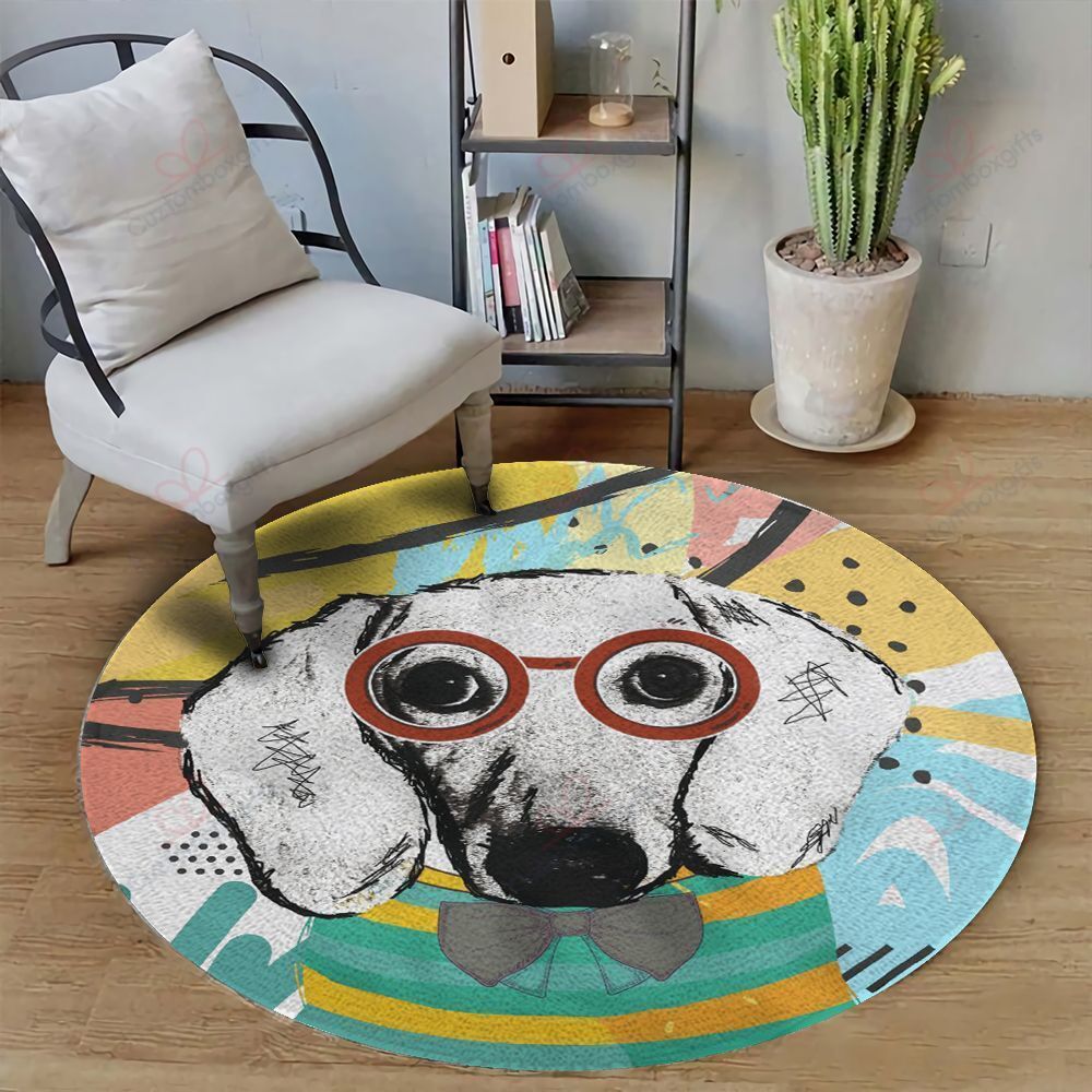 Dachshund Professor Round Carpet Floor Rug Living Room Bedroom Decor Round Area Rug Carpet Dachshund Professor Round Carpet Floor Rug Living Room Bedroom Decor Round Area Rug Carpet