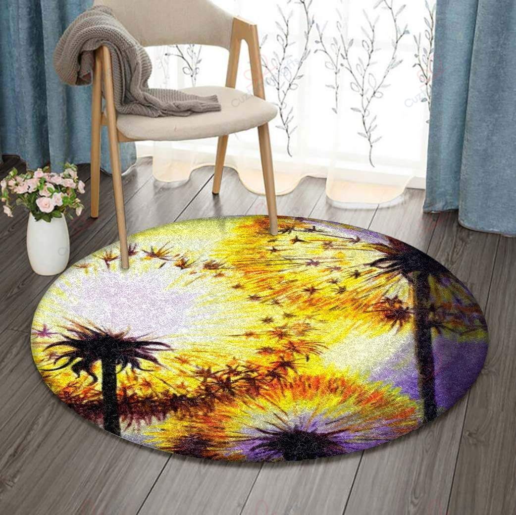 Dandelion 4 Round Carpet Floor Rug Living Room Bedroom Decor Round Area Rug Carpet Dandelion 4 Round Carpet Floor Rug Living Room Bedroom Decor Round Area Rug Carpet