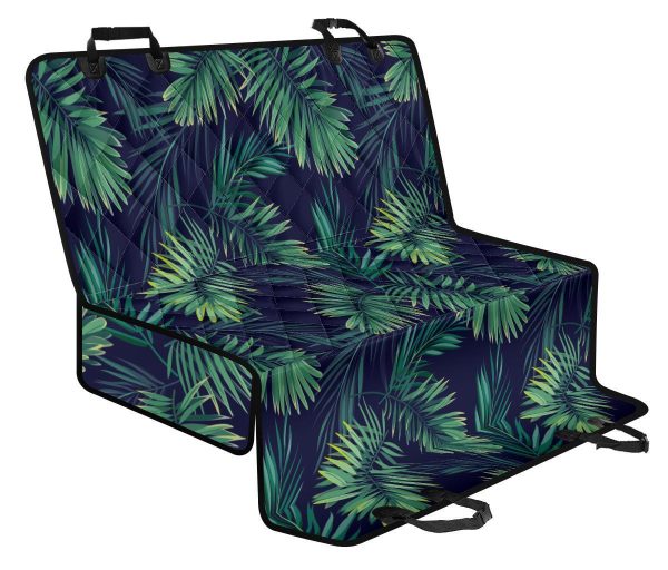 Dark Tropical Palm Leaf Pattern Print Pet Car Back Seat Cover - d4f2c6f2f128