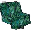 Dark Tropical Palm Leaves Pattern Print Pet Car Back Seat Cover - 1c6769ae307b
