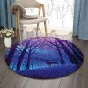 Deer Forest Star Round Carpet Floor Rug Living Room Bedroom Decor Round Area Rug Carpet