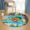 Dog Life Round Carpet Floor Rug Living Room Bedroom Decor Round Area Rug Carpet