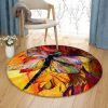 Dragonfly Color Round Carpet Floor Rug Living Room Bedroom Decor Round Area Rug Carpet