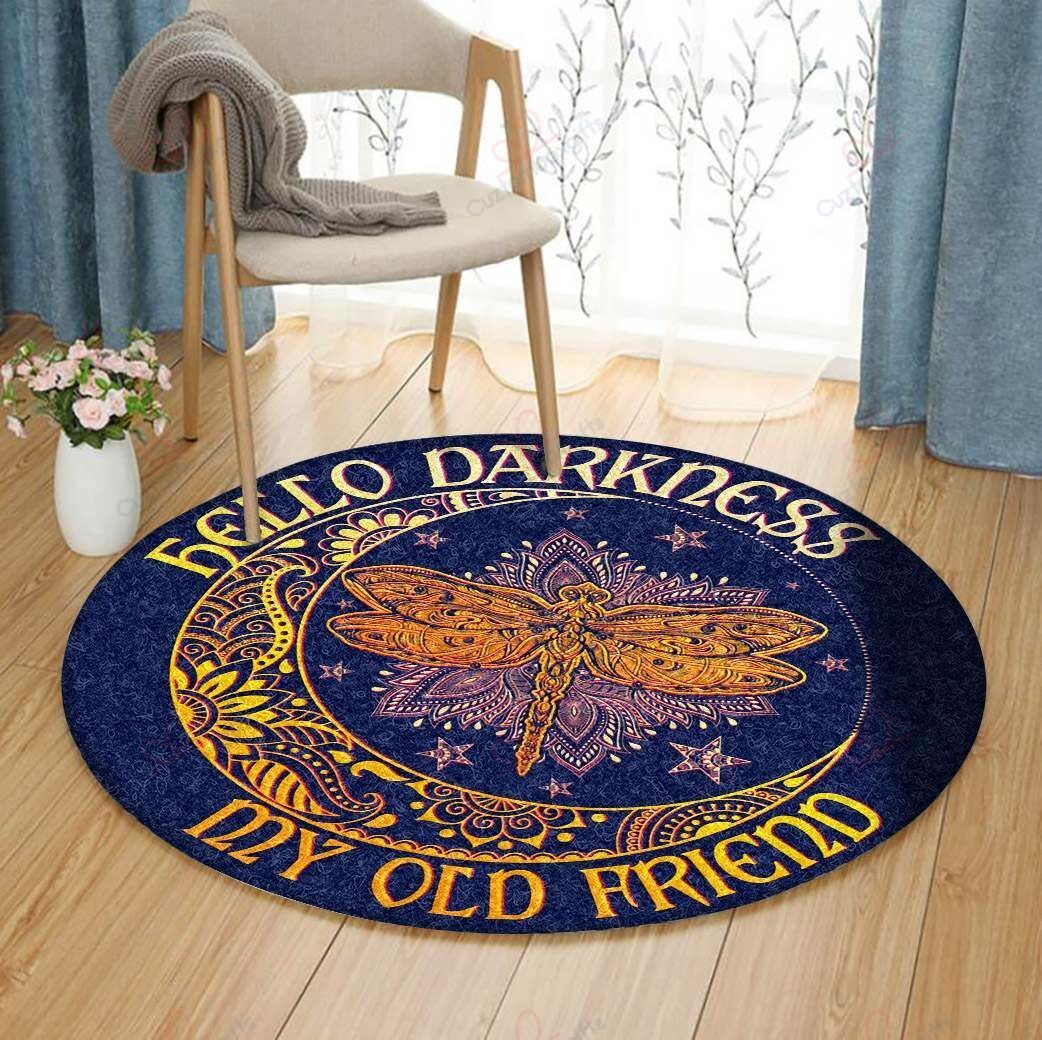 Dragonfly Moon Round Carpet Floor Rug Living Room Bedroom Decor Round Area Rug Carpet Dragonfly Moon Round Carpet Floor Rug Living Room Bedroom Decor Round Area Rug Carpet