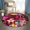 Drink Musical Saxophones Round Carpet Floor Rug Living Room Bedroom Decor Round Area Rug Carpet