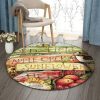 Farm Bird Harvest Sunflower Corn Round Carpet Floor Rug Living Room Bedroom Decor Round Area Rug Carpet