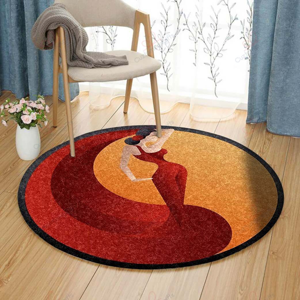 Flamenco Dancer Round Carpet Floor Rug Living Room Bedroom Decor Round Area Rug Carpet Flamenco Dancer Round Carpet Floor Rug Living Room Bedroom Decor Round Area Rug Carpet