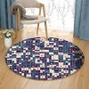 Geometric Color Round Carpet Floor Rug Living Room Bedroom Decor Round Area Rug Carpet