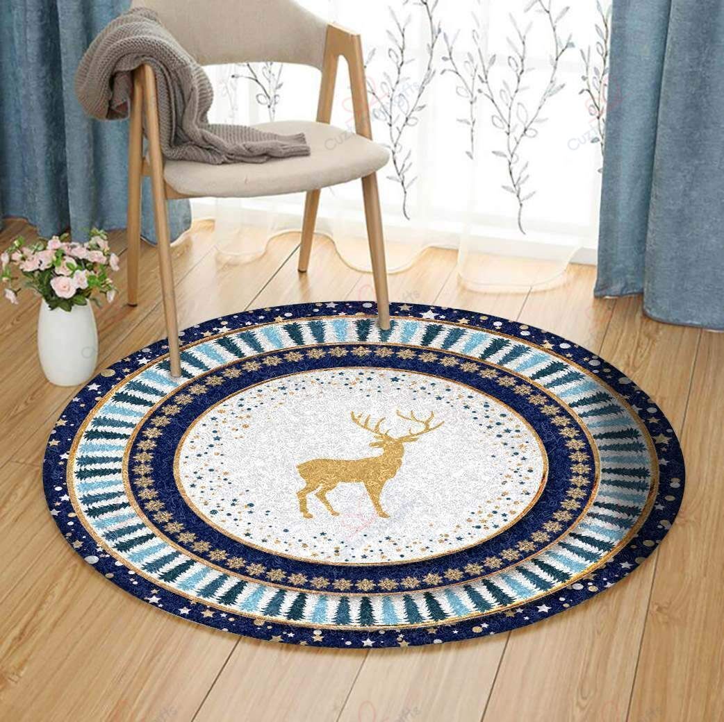 Gold Deer Round Carpet Floor Rug Living Room Bedroom Decor Round Area Rug Carpet Gold Deer Round Carpet Floor Rug Living Room Bedroom Decor Round Area Rug Carpet