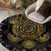 Gold Turtle Round Carpet Floor Rug Living Room Bedroom Decor Round Area Rug Carpet