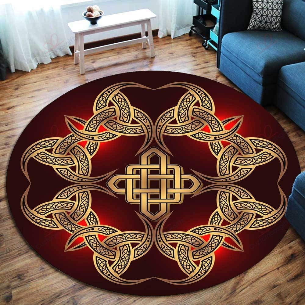 Gold Viking Symbol Round Carpet Floor Rug Living Room Bedroom Decor Round Area Rug Carpet Gold Viking Symbol Round Carpet Floor Rug Living Room Bedroom Decor Round Area Rug Carpet