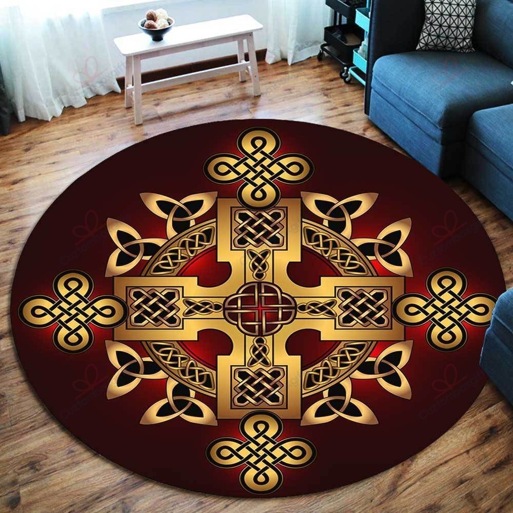 Golden Ancient Pagan Round Carpet Floor Rug Living Room Bedroom Decor Round Area Rug Carpet Golden Ancient Pagan Round Carpet Floor Rug Living Room Bedroom Decor Round Area Rug Carpet