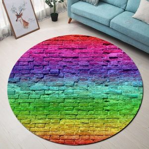 Graffiti Old Vintage Wall Round Carpet Floor Rug Living Room Bedroom Decor Round Area Rug Carpet