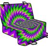 Green Spiral Moving Optical Illusion Pet Car Back Seat Cover - 4522364c3750
