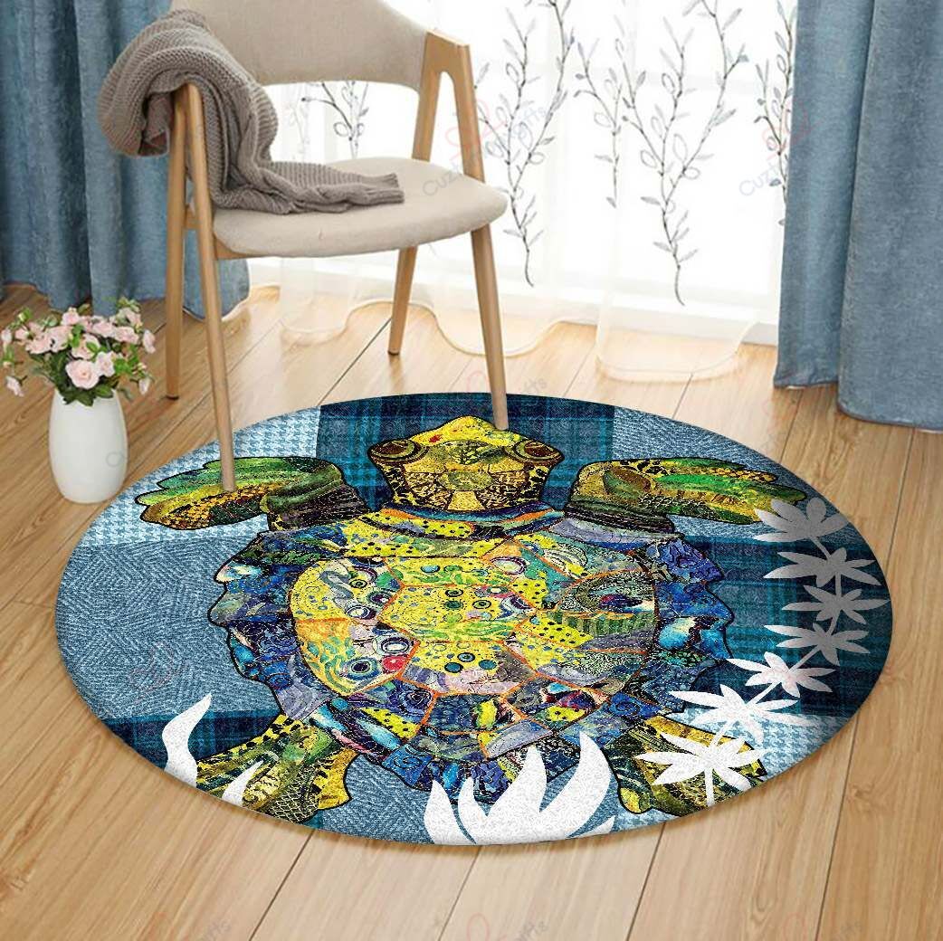 Green Turtle Round Carpet Floor Rug Living Room Bedroom Decor Round Area Rug Carpet Green Turtle Round Carpet Floor Rug Living Room Bedroom Decor Round Area Rug Carpet