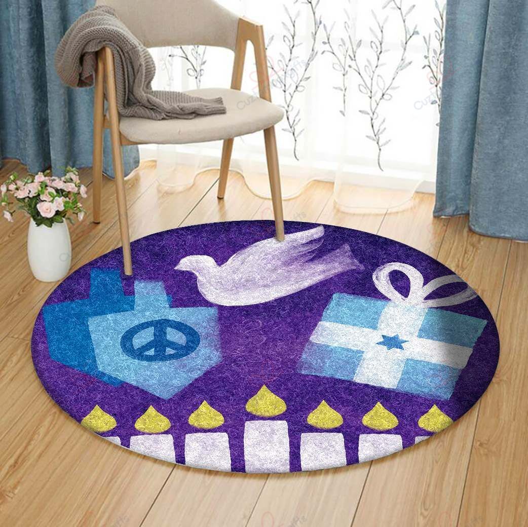 Hanukkah Peace Round Carpet Floor Rug Living Room Bedroom Decor Round Area Rug Carpet Hanukkah Peace Round Carpet Floor Rug Living Room Bedroom Decor Round Area Rug Carpet