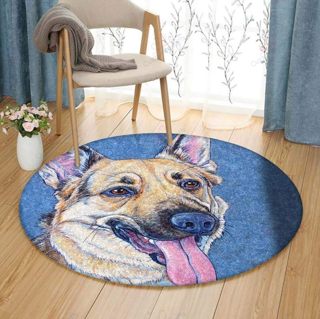 Happy Dog Round Carpet Floor Rug Living Room Bedroom Decor Round Area Rug Carpet Happy Dog Round Carpet Floor Rug Living Room Bedroom Decor Round Area Rug Carpet