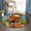 Harvest Pumpkin Round Carpet Floor Rug Living Room Bedroom Decor Round Area Rug Carpet