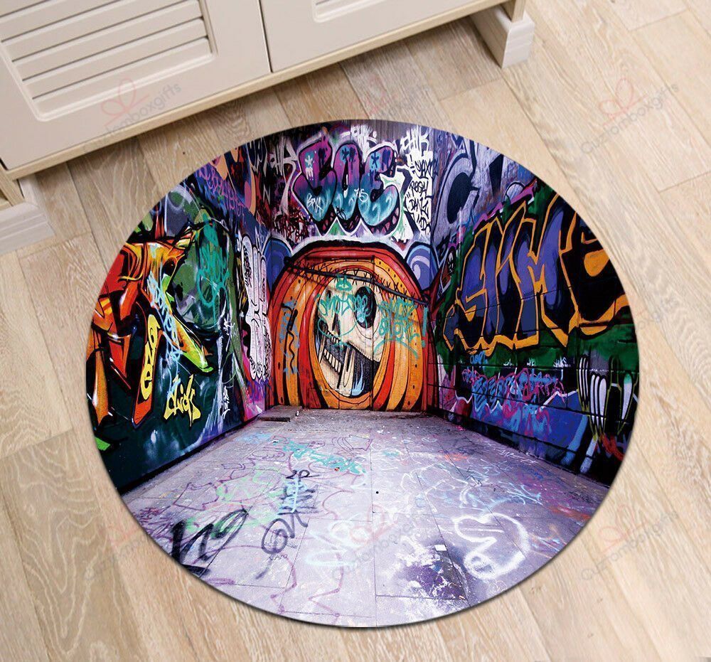 Hip Hop Music Vintage Graffiti Round Carpet Floor Rug Living Room Bedroom Decor Round Area Rug Carpet Hip Hop Music Vintage Graffiti Round Carpet Floor Rug Living Room Bedroom Decor Round Area Rug Carpet