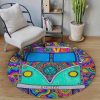 Hippie Colorful Round Carpet Floor Rug Living Room Bedroom Decor Round Area Rug Carpet