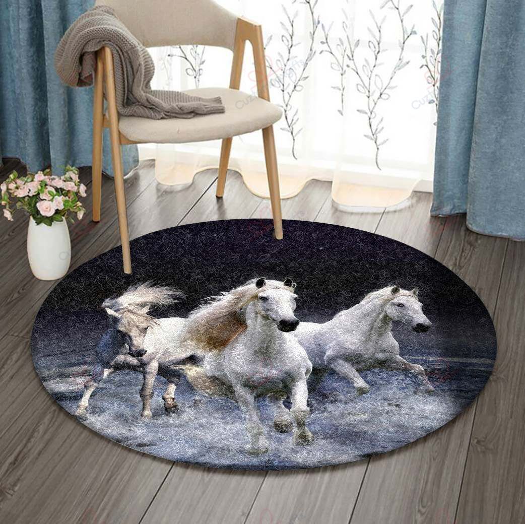 Horse Round Carpet Floor Rug Living Room Bedroom Decor Round Area Rug Carpet Horse Round Carpet Floor Rug Living Room Bedroom Decor Round Area Rug Carpet