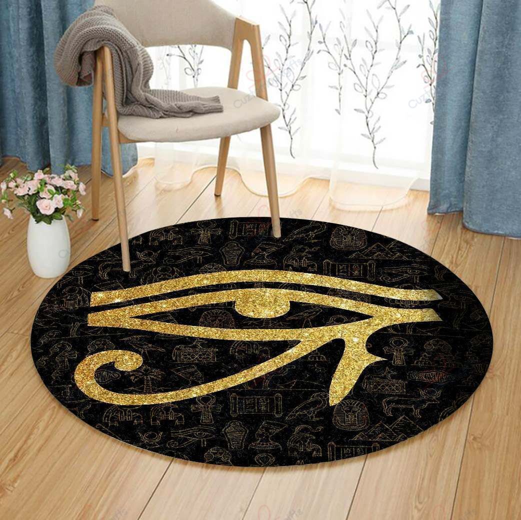 Horus Eyes Round Carpet Floor Rug Living Room Bedroom Decor Round Area Rug Carpet Horus Eyes Round Carpet Floor Rug Living Room Bedroom Decor Round Area Rug Carpet