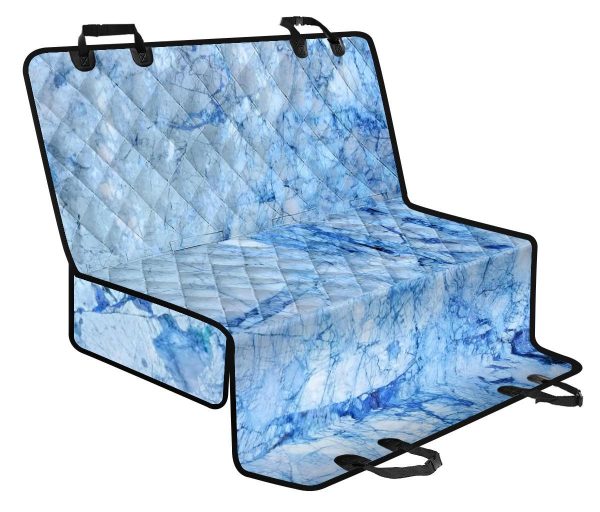 Ice Blue Marble Print Pet Car Back Seat Cover - 90b752ec0bd3