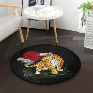 Japanese Vintage Tiger Round Carpet Floor Rug Living Room Bedroom Decor Round Area Rug Carpet