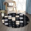 Keyboard Round Carpet Floor Rug Living Room Bedroom Decor Round Area Rug Carpet