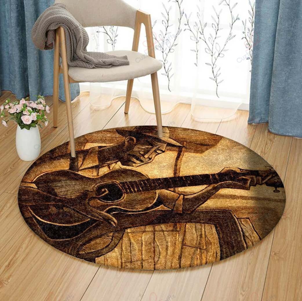 Legend Guitarist Round Carpet Floor Rug Living Room Bedroom Decor Round Area Rug Carpet Legend Guitarist Round Carpet Floor Rug Living Room Bedroom Decor Round Area Rug Carpet