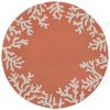 Liora Manne Capri Coral Border Round Carpet Floor Rug Living Room Bedroom Decor Round Area Rug Carpet